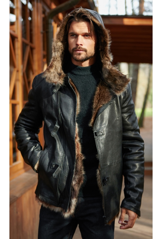 Зимняя мужская куртка дубленка